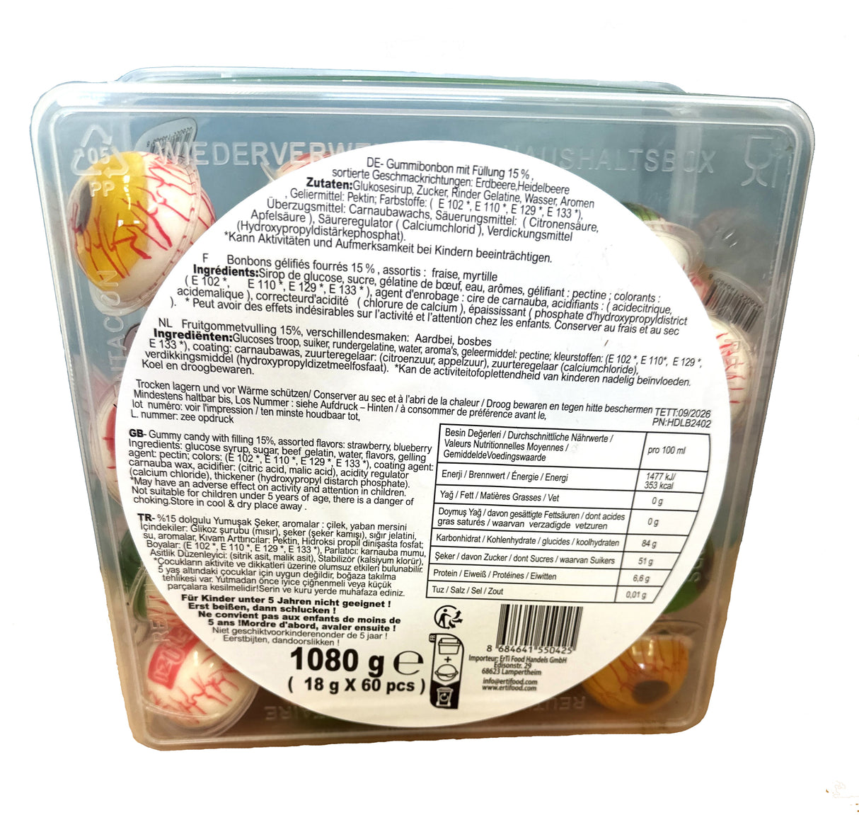 Funzi Eyeball Gummy Candy Halloween Augen lecker