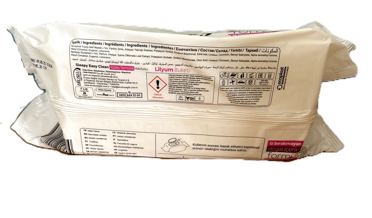 Sleepy Easy Clean Feuchtetücher 100 Blatt Lilienstrauss Rosa