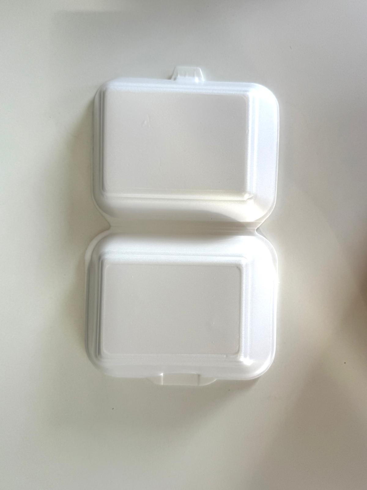 Thermo-Klappbox Hamburger Box XPS Styropor cream, 150 x 160 x 80 mm