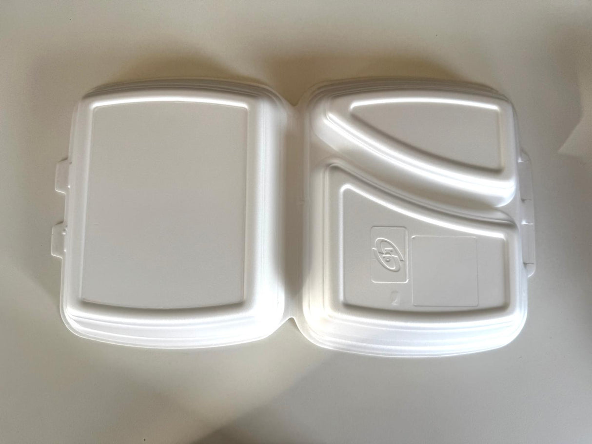 Thermo-Klappboxen XPS Styropor weiß, 3-geteilt 210 x 245 x 72 mm 1