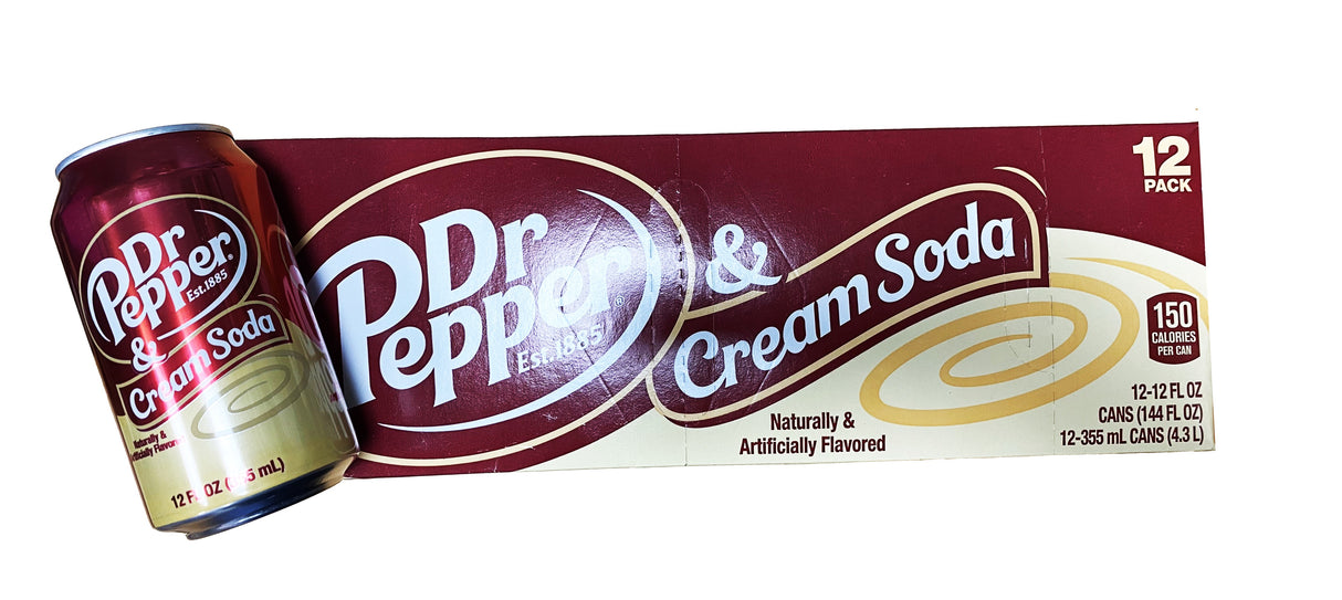 12 Dr Pepper Cream & Soda USA 0,355l Inkl. Pfand MHD : 08.12.25