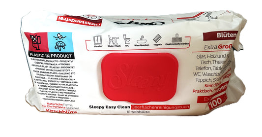 Sleepy Easy Clean Feuchtetücher 100 Blatt Kirschbluete Rot