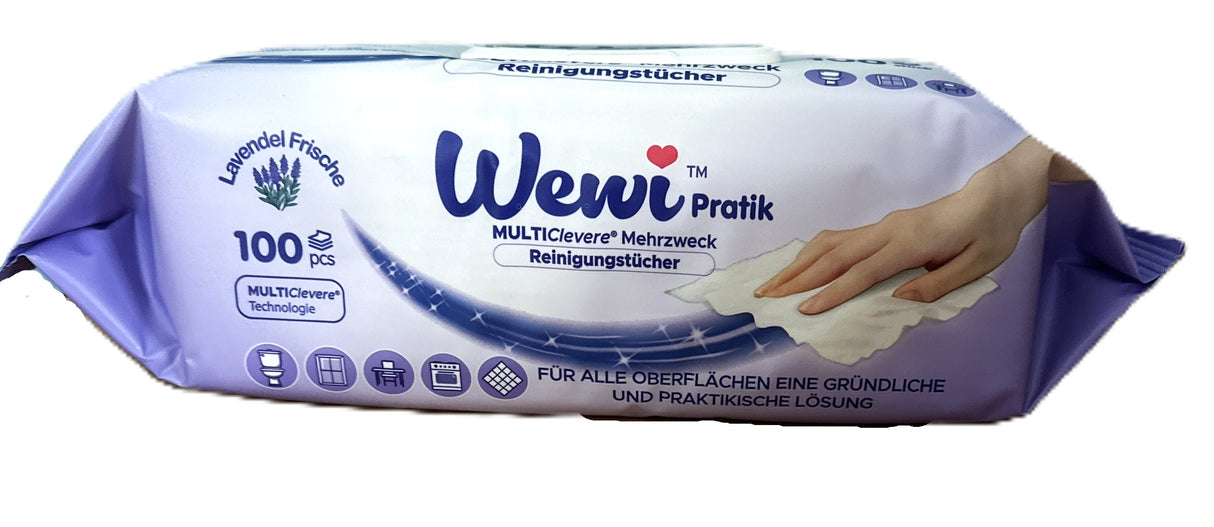 Wewi Pratik Feuchtetücher 100 Blatt Lavendel Lila