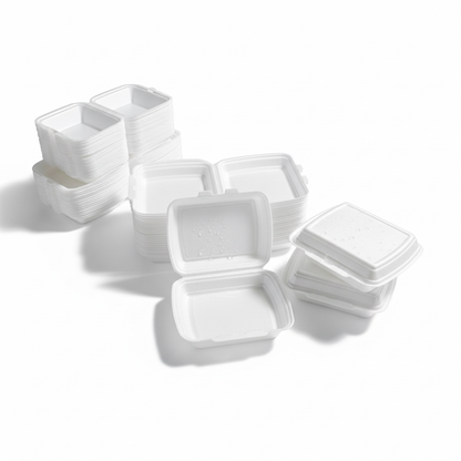Thermo-Klappbox Lunchbox XPS Styropor cream, 185 x 155 x 80 mm