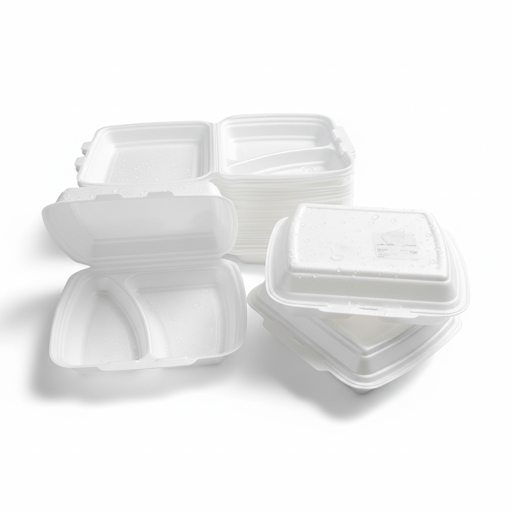 Thermo-Klappboxen  XPS Styropor weiß, 3-geteilt 210 x 245 x 72 mm 1