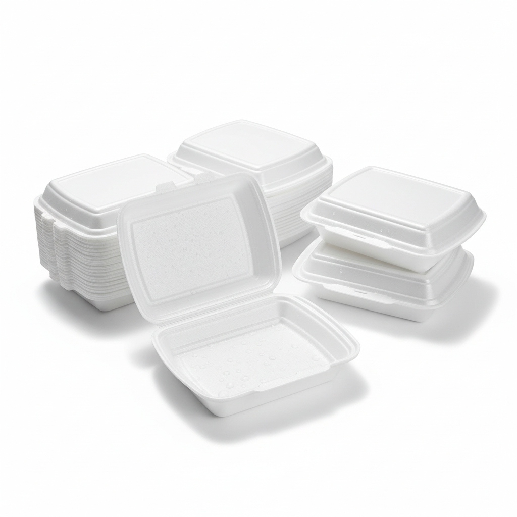 Thermo-Klappbox Lunchbox XPS Styropor cream, 185 x 155 x 80 mm
