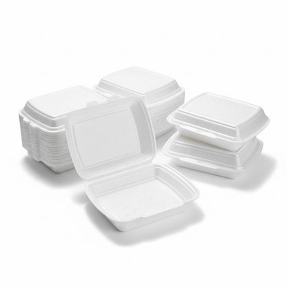 Thermo-Klappbox Lunchbox XPS Styropor cream, 185 x 155 x 80 mm