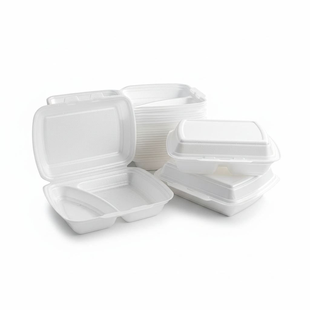 Thermo-Klappboxen  XPS Styropor weiß, 3-geteilt 210 x 245 x 72 mm 1