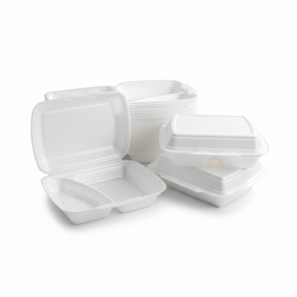 Thermo-Klappboxen  XPS Styropor weiß, 3-geteilt 210 x 245 x 72 mm 1