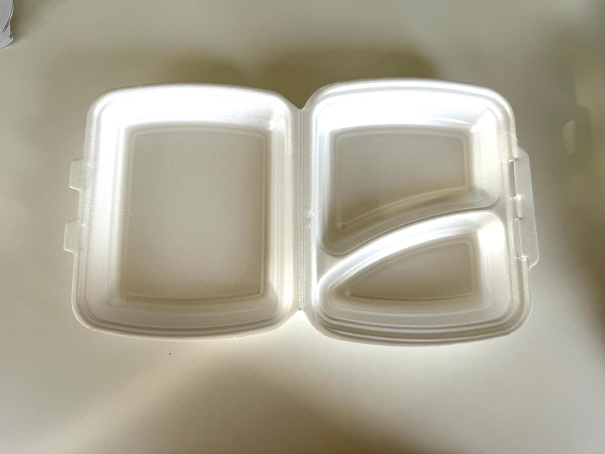 Thermo-Klappboxen  XPS Styropor weiß, 3-geteilt 210 x 245 x 72 mm 1