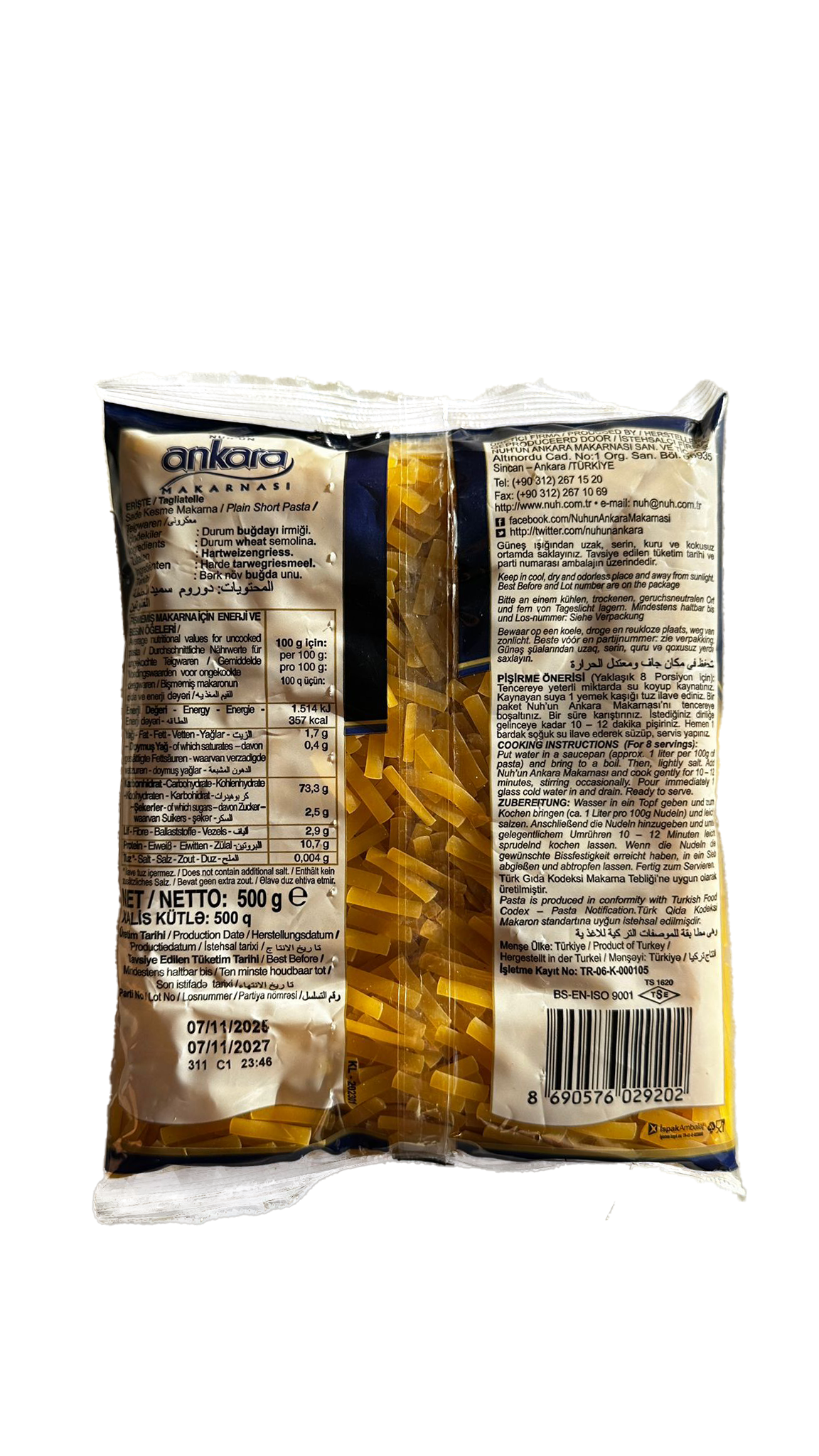 Tagliatelle-Ankara Makaranasi 500g x 20 Pack